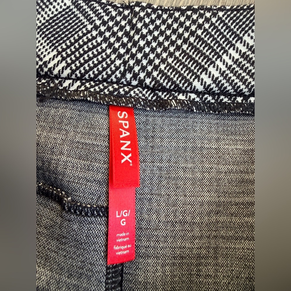 Spanx Ponte Jacquard Wide Leg Pants White / Black Size Large - Picture 4 of 7